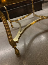 Load image into Gallery viewer, Hollywood Regency Scalloped Brass and Glass Coffee Table by LaBarge
