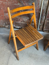 Load image into Gallery viewer, Antique Slat Folding Chair Set (2)
