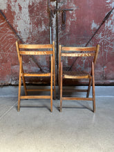 Load image into Gallery viewer, Antique Slat Folding Chair Set (2)

