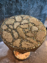 Load image into Gallery viewer, Light-Up Hollywood Regency Abalone Side Table
