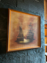 Load image into Gallery viewer, Mid-Century Ships Painting
