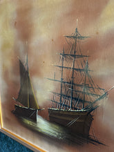 Load image into Gallery viewer, Mid-Century Ships Painting
