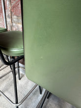Load image into Gallery viewer, Green Vinyl Swiveling Barstool Set (4)
