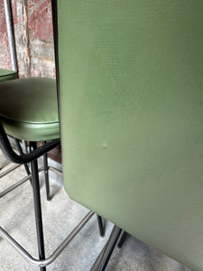 Green Vinyl Swiveling Barstool Set (4)