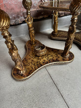 Load image into Gallery viewer, Hollywood Regency Eglomise Figural Coffee and Side Table Set (2)
