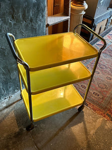 Yellow Three-Tier Bar Cart