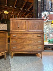 Mid-Century High/Lowboy Dresser Set (2)