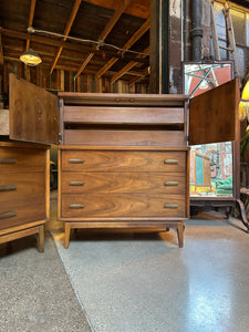 Mid-Century High/Lowboy Dresser Set (2)