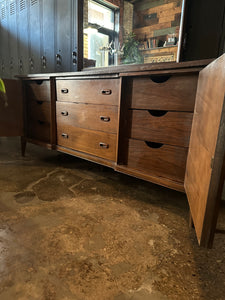 Mid-Century Lowboy Dresser w/ Mirror