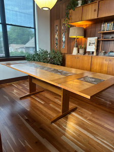 Mid-Century Drop-leaf + Tile Dining Table