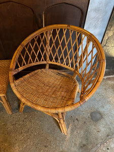 Boho Rattan Accent Seating Set w/ Coffee Table