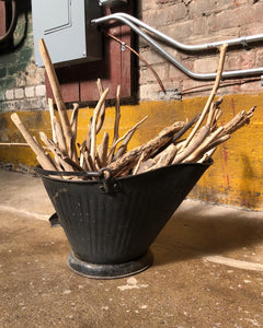 Decorative Tin Bucket w/ Dried Twigs