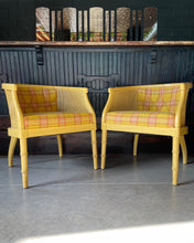 Load image into Gallery viewer, Bamboo-Style Plaid and Cane Chair Set (2)

