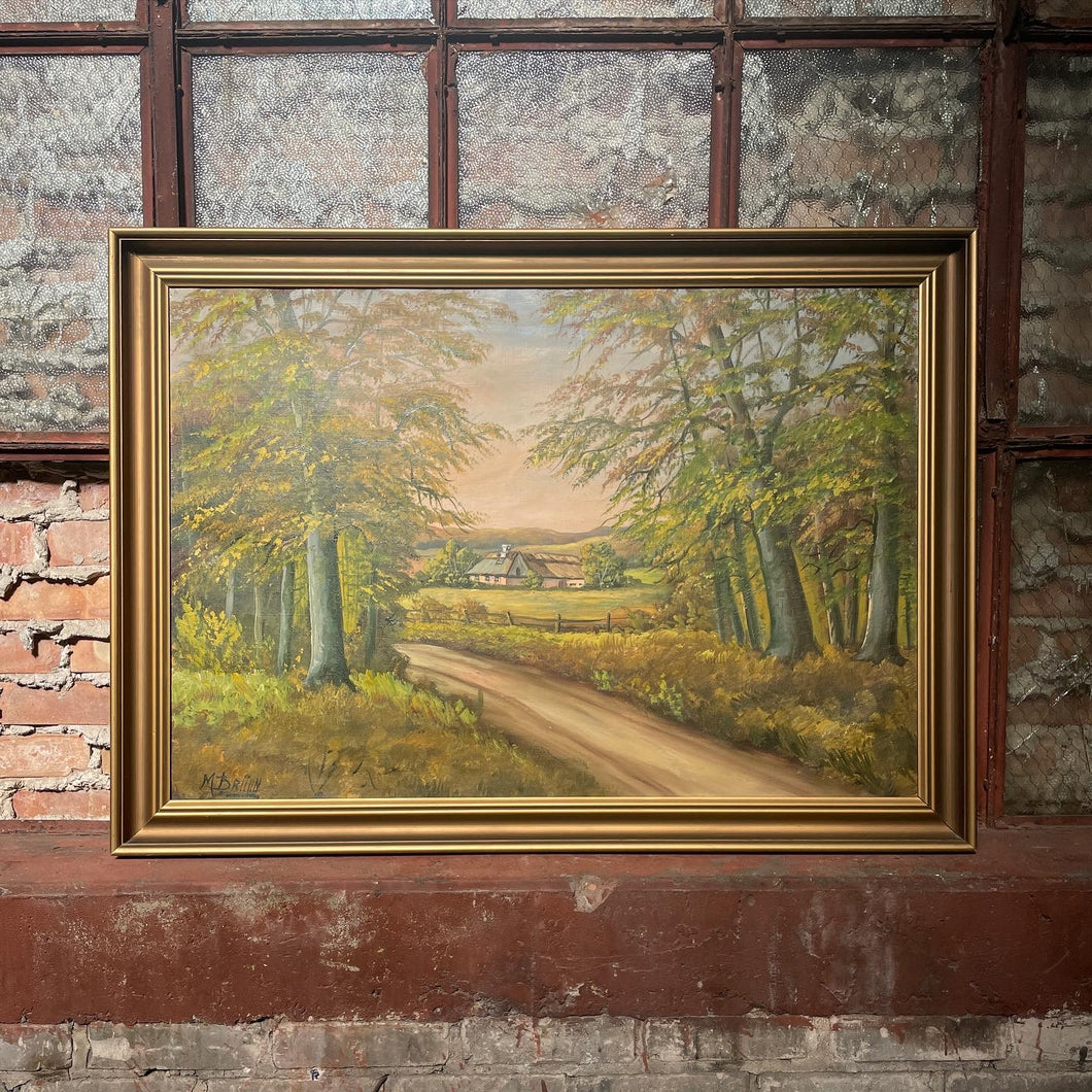 Large Farmhouse Oil Painting