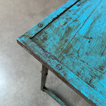 Load image into Gallery viewer, Blue Industrial Console Table
