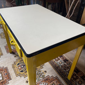 Off-White Enamel Table / Desk