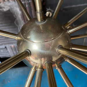 Mid-Century Sputnik 24-light Brass Chandelier