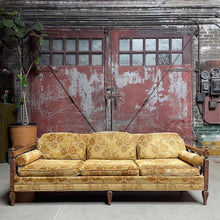 Load image into Gallery viewer, Mustard End of Chartreuse Velvet Sofa
