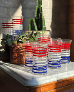 "American" Striped Glassware Set (8)