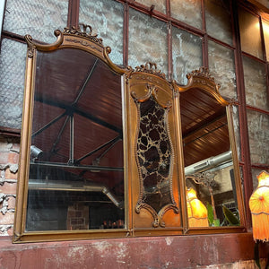 Ornate Copper-Toned Double Panel Mirror