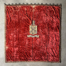 Load image into Gallery viewer, Antique Crushed Velvet Coat of Arms Tapestry
