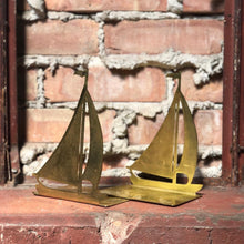 Load image into Gallery viewer, Solid Brass Sailboat Bookend Set (2)
