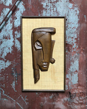 Load image into Gallery viewer, Abstract Wood Carving on Burlap
