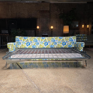 Floral Sleeper Sofa on Casters