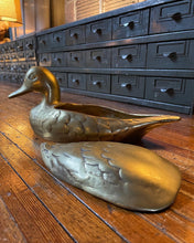 Load image into Gallery viewer, Hand-Crafted Brass Duck Container
