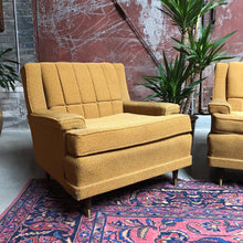 Load image into Gallery viewer, Mid-Century Mustard Couch and Armchair Set (2)
