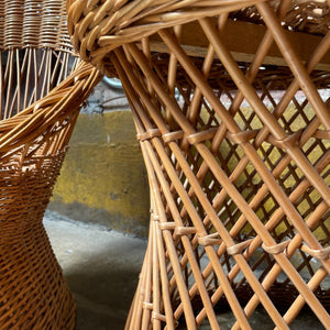 Wicker Buckets and Table Set (3)