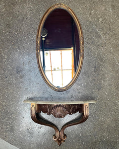 Ornate Mirror and Floating Shelf Set