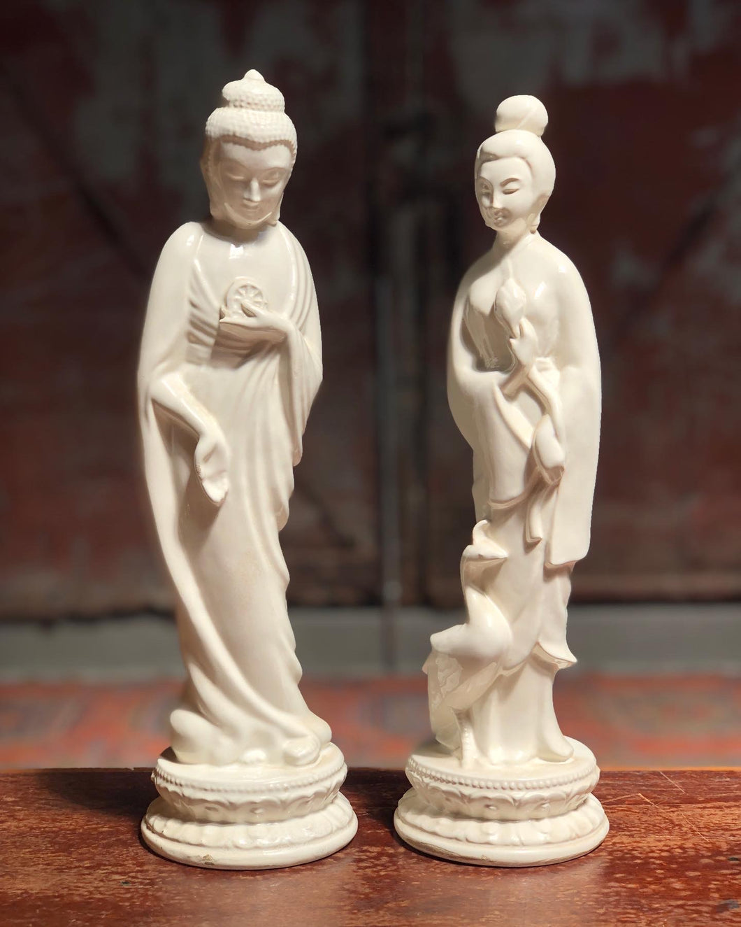 Ceramic Buddhism Figurine Set (2)