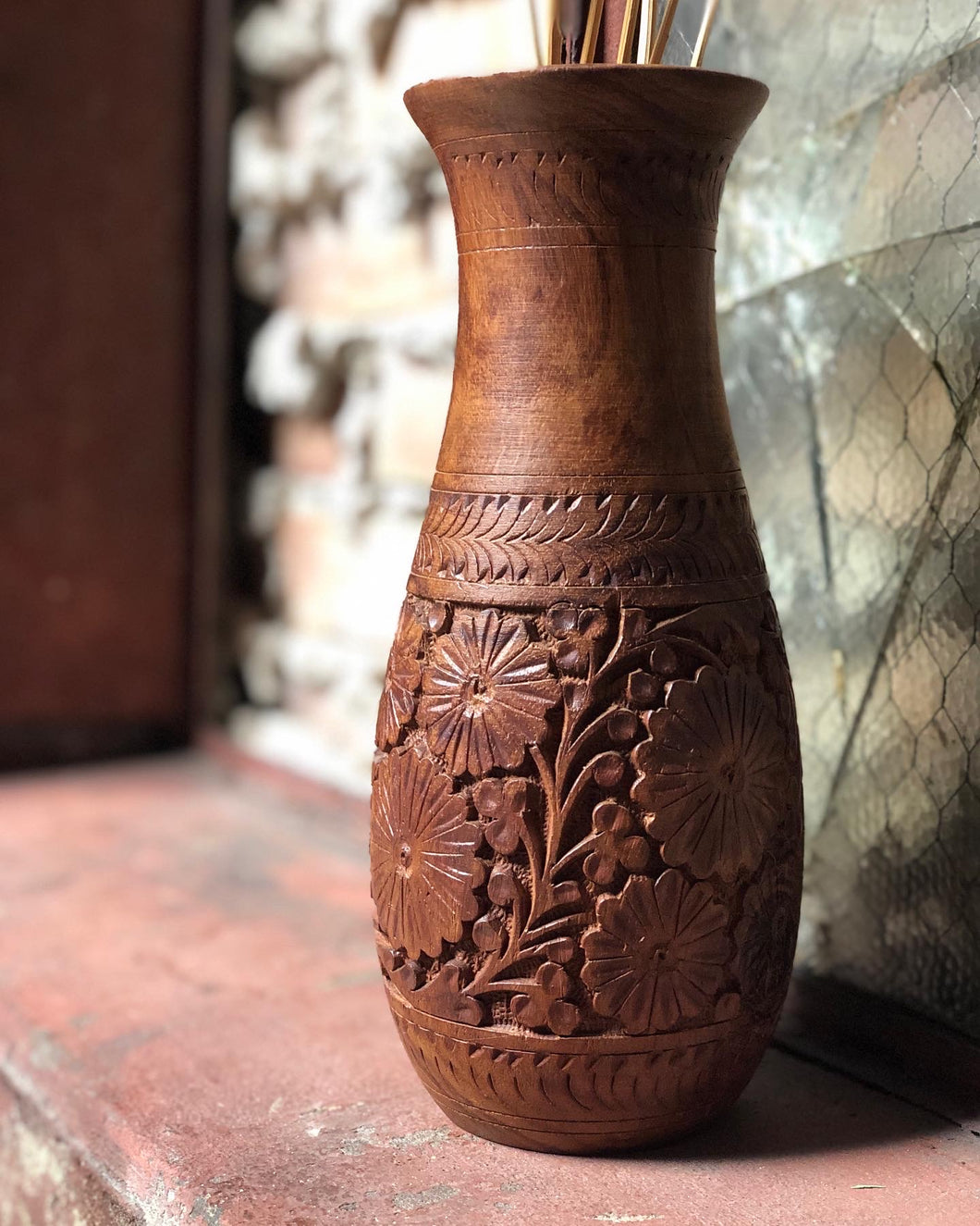 Wooden Floral Vase