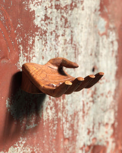 Carved Wood Hand Wall Mount