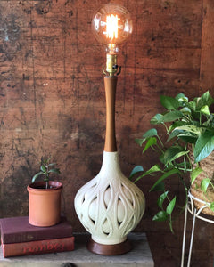 Mid-Century Lamp w/ Bulb or Harp