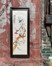 Load image into Gallery viewer, Framed Embroidered Silk Oriental Panel

