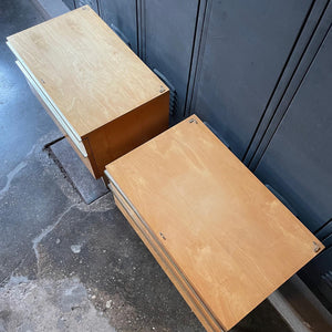 Wood & Chrome Nightstand / Side Table Set (2)