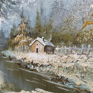Mountain Cottage Landscape Painting