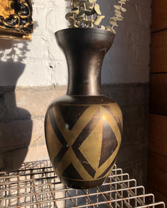 Painted Brass Vase