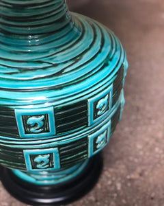 Large Turquoise Ceramic Lamp