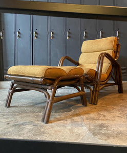 Rattan Lounger w/ Ottoman