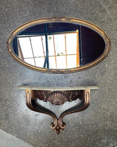 Ornate Mirror and Floating Shelf Set