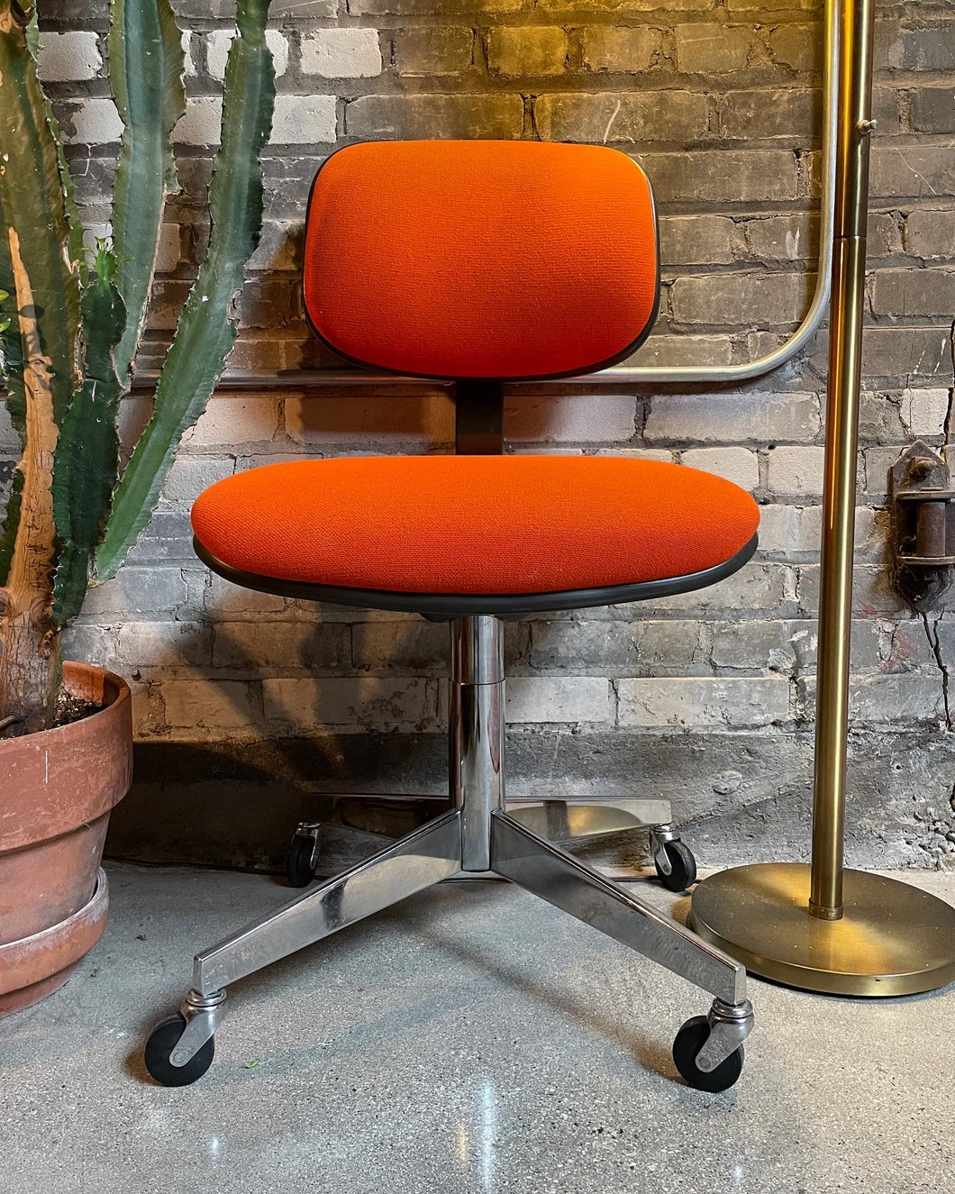Orange Steelcase Office Chair on Casters