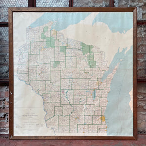 Framed Wisconsin Map