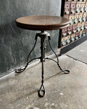Load image into Gallery viewer, Antique Twisted Iron Adjustable Stool
