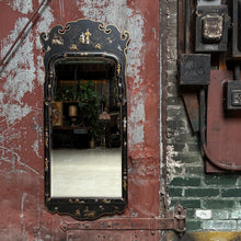 Load image into Gallery viewer, Beveled Black &amp; Gold Chinoiserie Mirror
