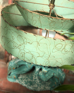 Green Dancers Lamp w/ Fiberglass Shade