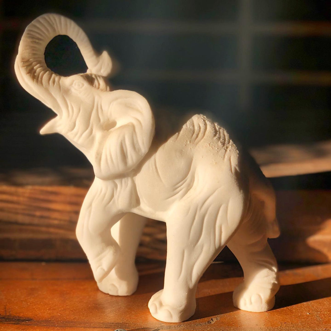 Sandy-Textured Elephant Figurine