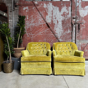 Chartreuse Tufted Accent Chair Set (2)